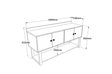Numandro Avlastningsbord 180 cm - Teak/Antracit - Möbler - Bord & matgrupper - Avlastningsbord - Konsolbord & sidobord
