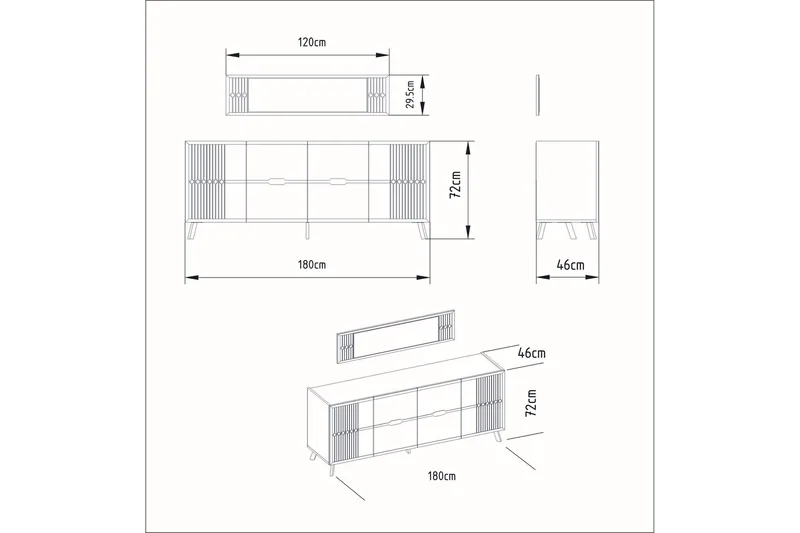 Ocotla Konsollbord 180 cm - Vit - Möbler - Bord & matgrupper - Avlastningsbord - Konsolbord & sidobord
