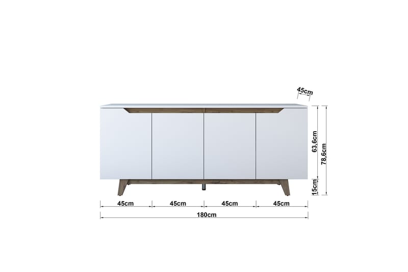 Porzic Konsollbord 180 cm - Vit/Mörkbrun - Hallbord - Konsolbord & sidobord