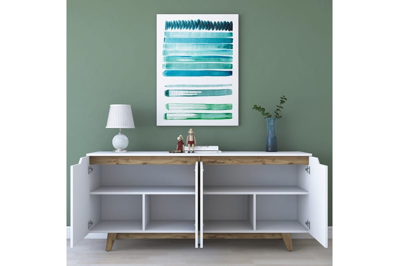 Porzic Konsollbord 180 cm - Vit/Mörkbrun - Möbler - Bord & matgrupper - Avlastningsbord - Konsolbord & sidobord