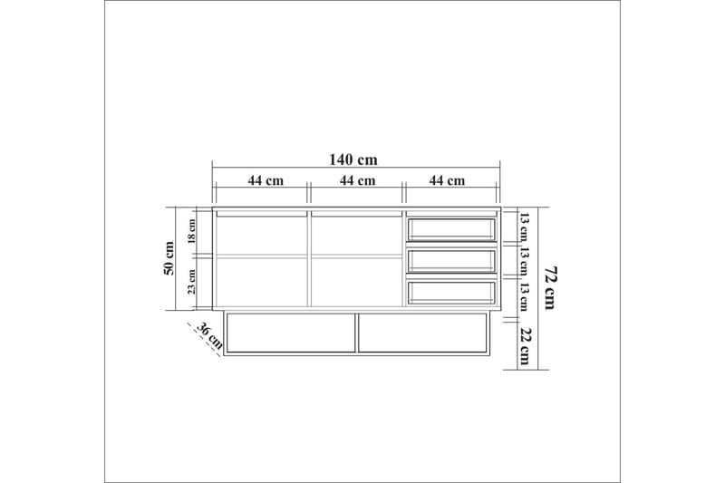 Pribeta Konsollbord 140 cm - Mörkbrun/Svart - Möbler - Bord & matgrupper - Avlastningsbord - Konsolbord & sidobord