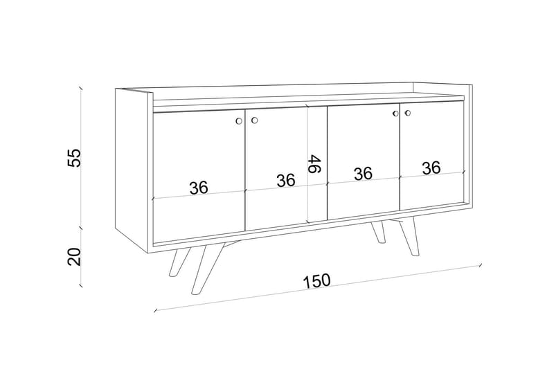 Qeleddun Avlastningsbord 150 cm - Antracit/Natur - Hallbord - Konsolbord & sidobord
