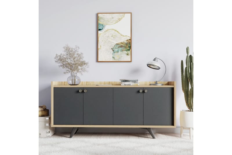 Qeleddun Avlastningsbord 150 cm - Antracit/Natur - Möbler - Bord & matgrupper - Avlastningsbord - Konsolbord & sidobord