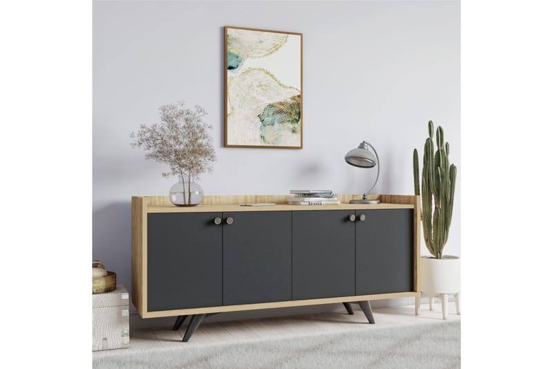 Qeleddun Avlastningsbord 150 cm - Antracit/Natur - Möbler - Bord & matgrupper - Avlastningsbord - Konsolbord & sidobord