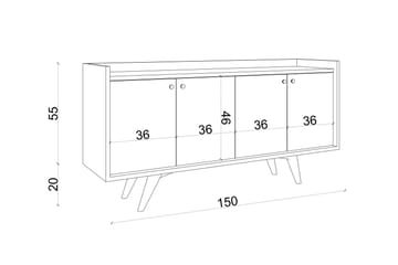 Qeleddun Avlastningsbord 150 cm - Natur/Antracit - Möbler - Bord & matgrupper - Avlastningsbord - Konsolbord & sidobord