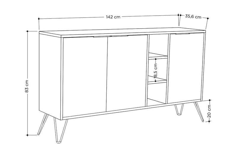 Rinorea Konsollbord 142x83 cm - Vit - Hallbord - Konsolbord & sidobord