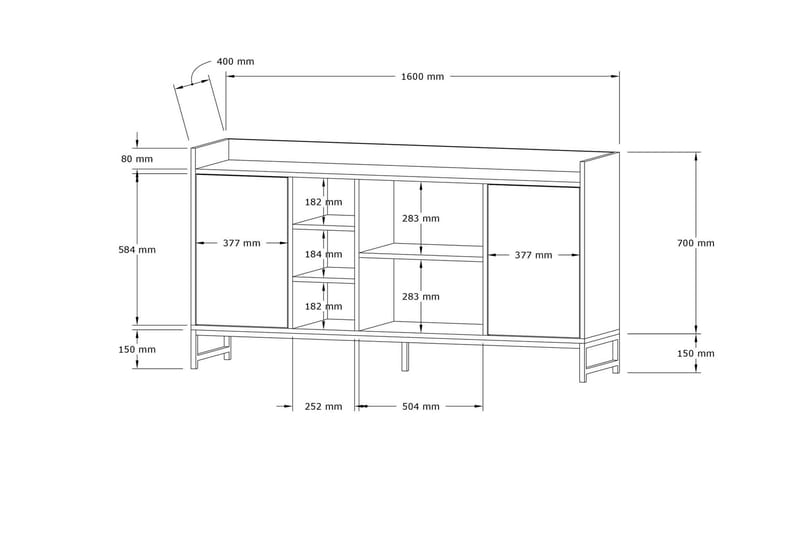 Rinorea Konsollbord 160x85 cm - Blå - Hallbord - Konsolbord & sidobord