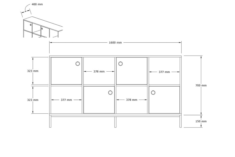 Rinorea Konsollbord 160x85 cm - Blå - Hallbord - Konsolbord & sidobord