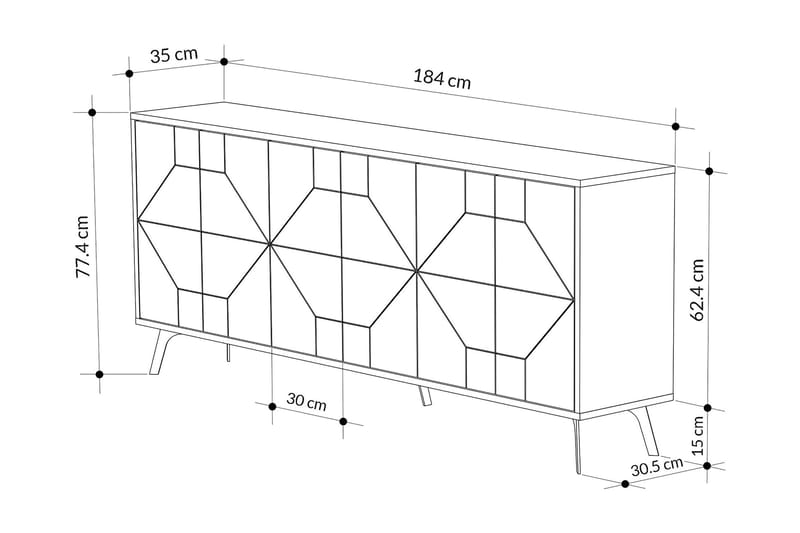 Rinorea Konsollbord 184x77,4 cm - Brun - Hallbord - Konsolbord & sidobord