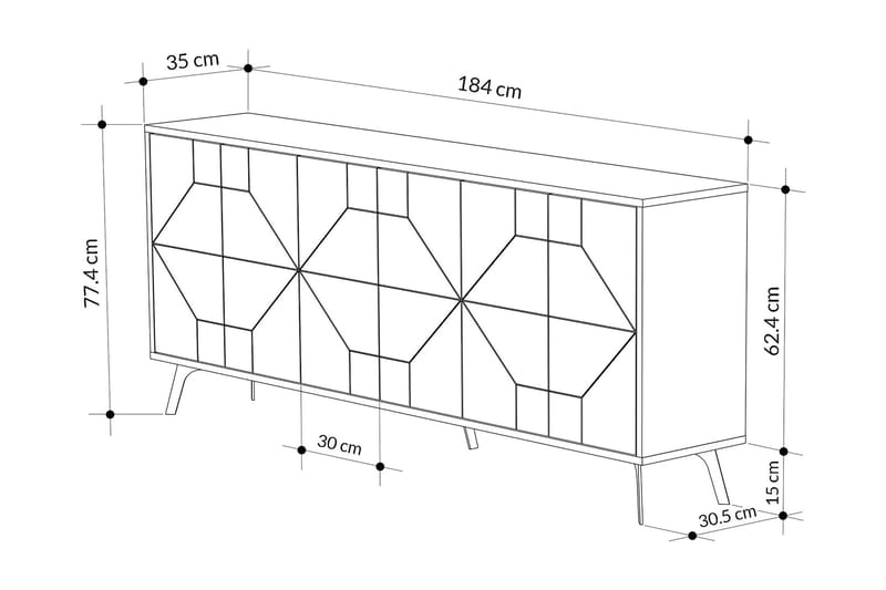 Rinorea Konsollbord 184x77,4 cm - Vit - Hallbord - Konsolbord & sidobord