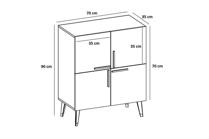 Rinorea Konsollbord 70x90 cm - Antracit - Hallbord - Konsolbord & sidobord