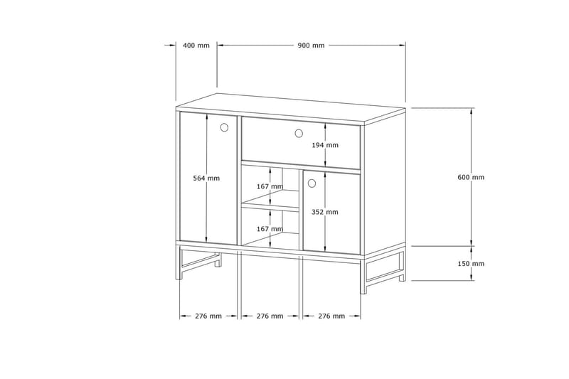 Rinorea Konsollbord 90x75 cm - Vit - Hallbord - Konsolbord & sidobord