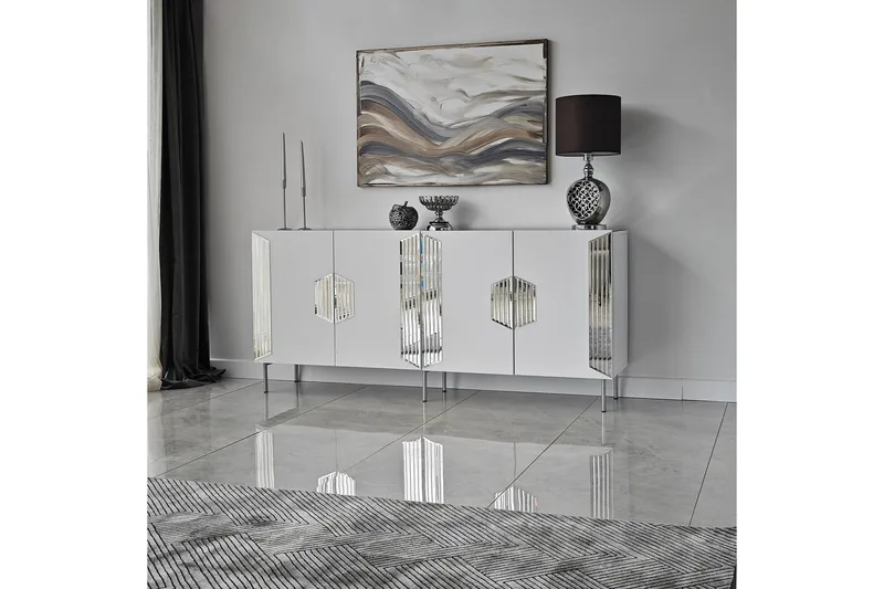 Stedum Konsollbord 180 cm - Vit/Silver - Förvaring - Förvaringsmöbler - Sideboard & skänk