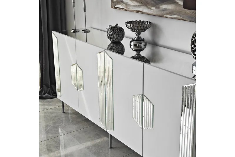 Stedum Konsollbord 180 cm - Vit/Silver - Förvaring - Förvaringsmöbler - Sideboard & skänk
