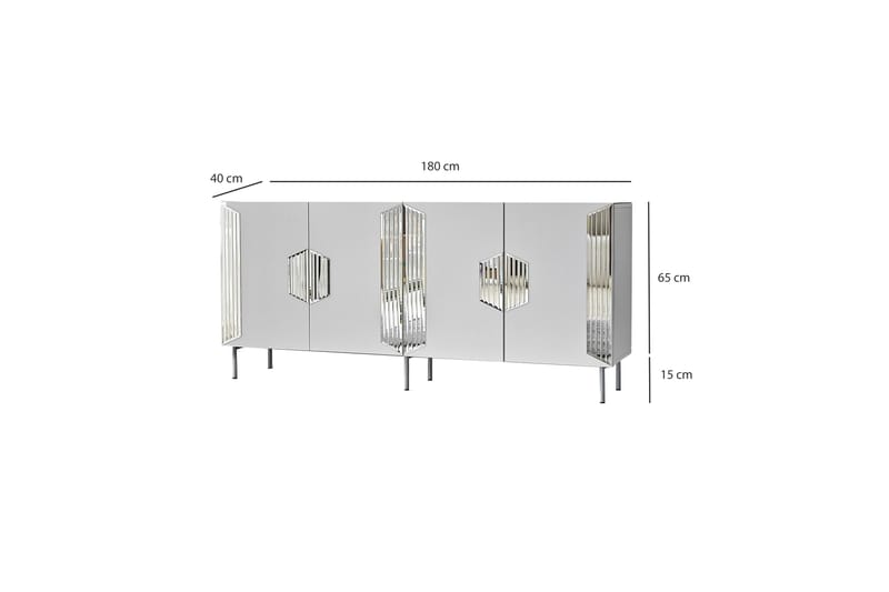 Stedum Konsollbord 180 cm - Vit/Silver - Möbler - Bord & matgrupper - Avlastningsbord - Konsolbord & sidobord