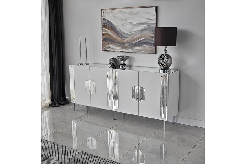 Stedum Konsollbord 180 cm - Vit/Silver - Möbler - Bord & matgrupper - Avlastningsbord - Konsolbord & sidobord
