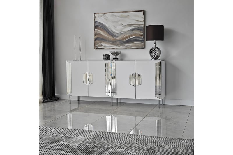 Stedum Konsollbord 180 cm - Vit/Silver - Möbler - Bord & matgrupper - Avlastningsbord - Konsolbord & sidobord