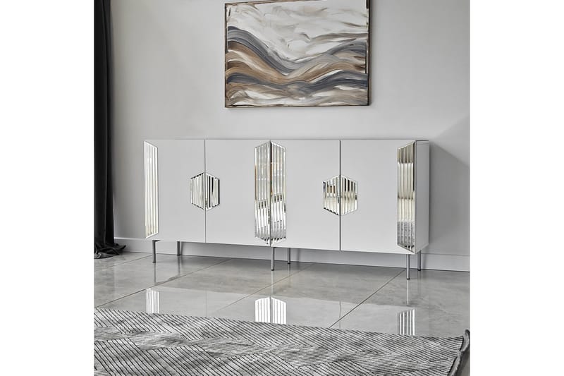 Stedum Konsollbord 180 cm - Vit/Silver - Möbler - Bord & matgrupper - Avlastningsbord - Konsolbord & sidobord