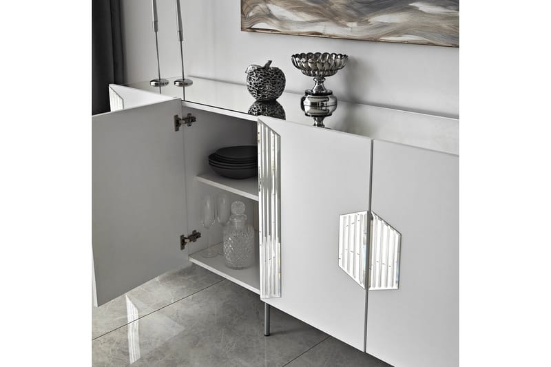 Stedum Konsollbord 180 cm - Vit/Silver - Möbler - Bord & matgrupper - Avlastningsbord - Konsolbord & sidobord