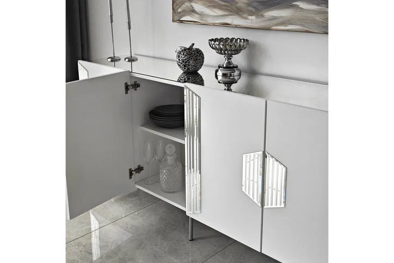 Stedum Konsollbord 180 cm - Vit/Silver - Förvaring - Förvaringsmöbler - Sideboard & skänk