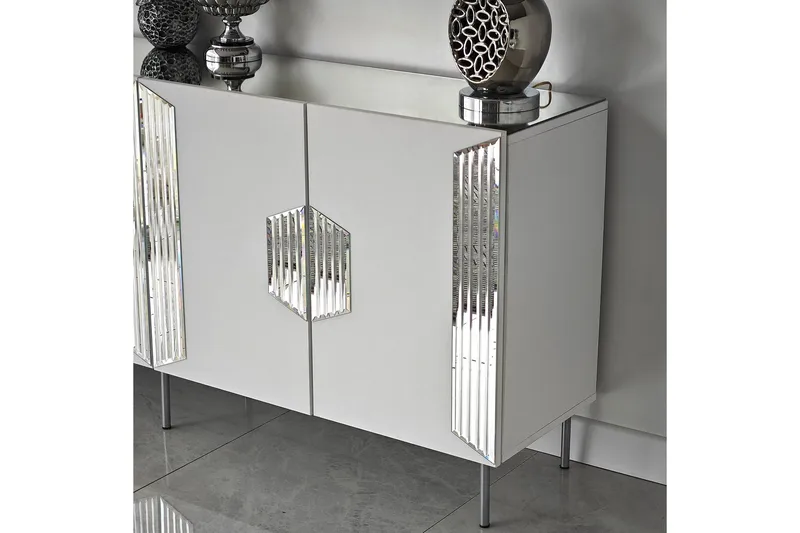 Stedum Konsollbord 180 cm - Vit/Silver - Förvaring - Förvaringsmöbler - Sideboard & skänk