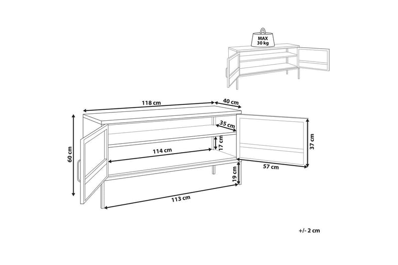Kontorsskåp Morley Svart - Svart - Möbler - Bord & matgrupper - Avlastningsbord - Lampbord