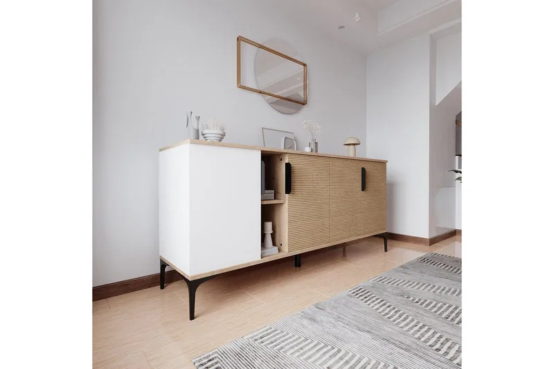 Kunar Konsollbord 180 cm - Vit/Natur - Möbler - Bord & matgrupper - Avlastningsbord - Hallbord