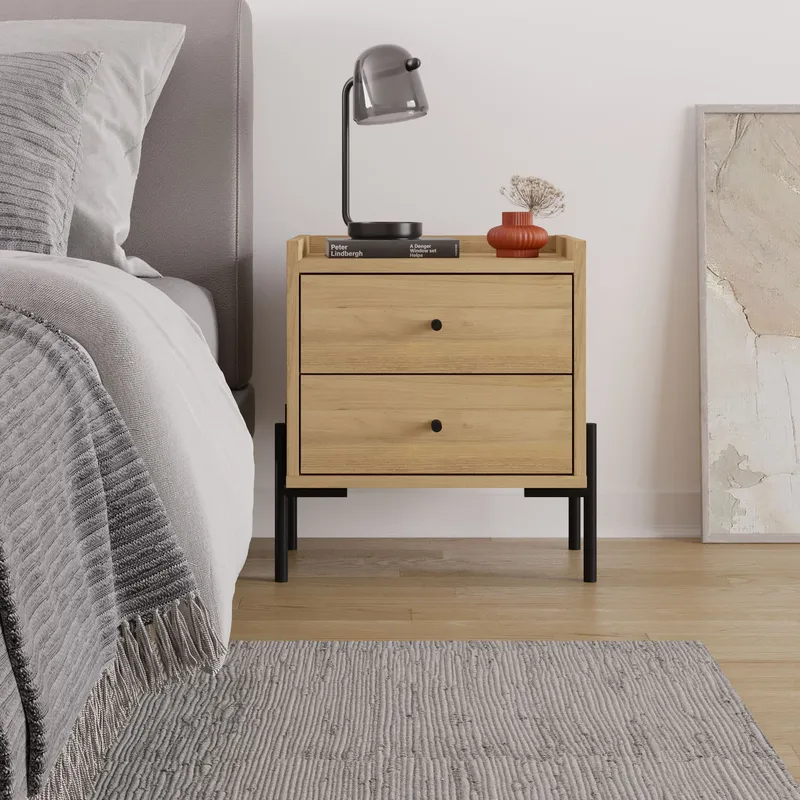 Kunimitsu Sängbord 45 cm - Sapphire Oak - Möbler - Bord & matgrupper - Avlastningsbord - Sängbord & nattduksbord