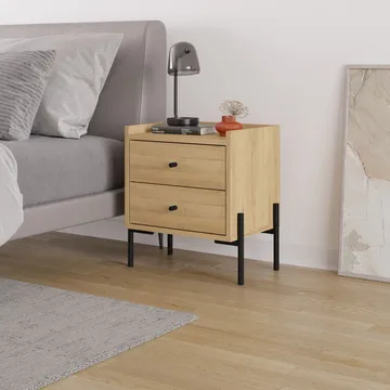 Kunimitsu Sängbord 45 cm - Sapphire Oak - Möbler - Bord & matgrupper - Avlastningsbord - Sängbord & nattduksbord