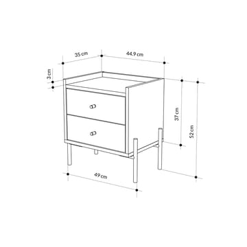 Kunimitsu Sängbord 45 cm - Vit - Möbler - Bord & matgrupper - Avlastningsbord - Sängbord & nattduksbord