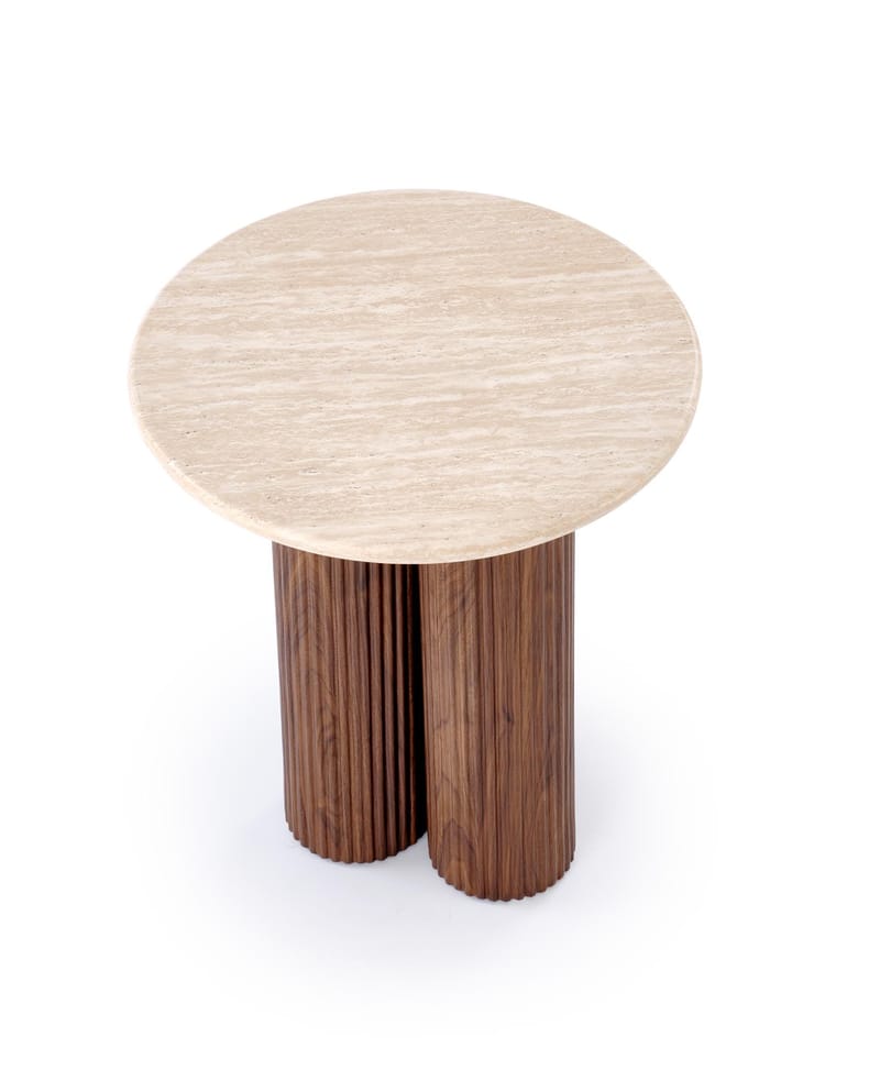 Lampbord Ø50 cm Mocca / Travertin - Mocca / Travertin - Möbler - Bord & matgrupper - Avlastningsbord - Konsolbord & sidobord