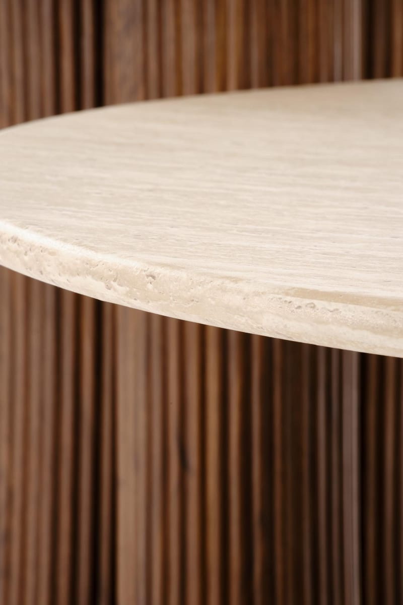 Lampbord Ø50 cm Mocca / Travertin - Mocca / Travertin - Möbler - Bord & matgrupper - Avlastningsbord - Konsolbord & sidobord