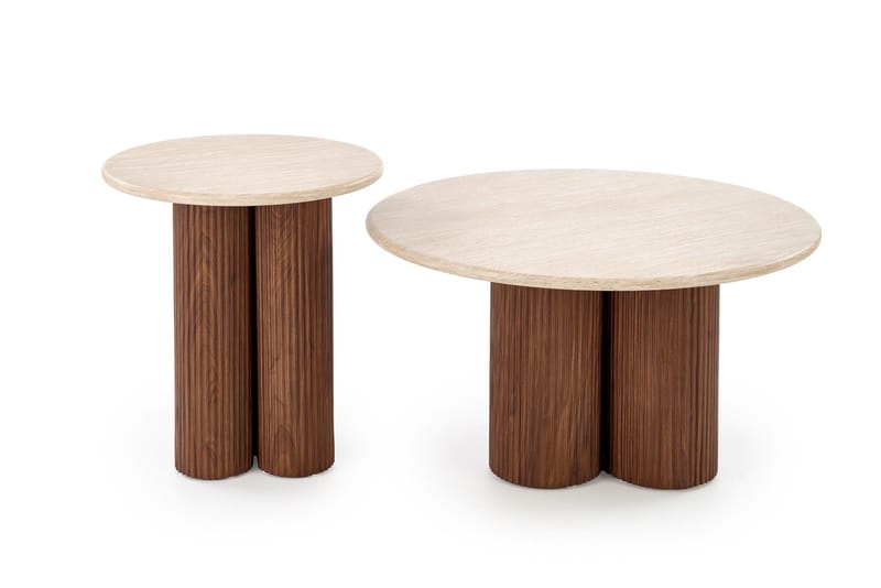 Lampbord Ø50 cm Mocca / Travertin - Mocca / Travertin - Möbler - Bord & matgrupper - Avlastningsbord - Konsolbord & sidobord