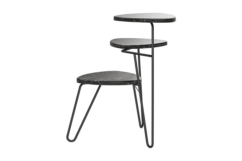Athena Sidobord 55 cm Marmorlook/Svart - Novogratz - Möbler - Bord & matgrupper - Avlastningsbord - Lampbord