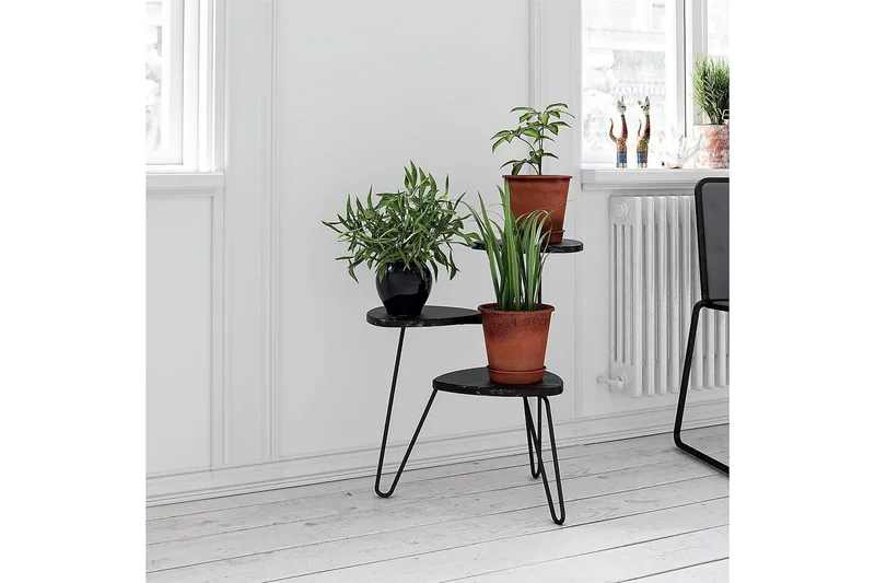 Athena Sidobord 55 cm Marmorlook/Svart - Novogratz - Möbler - Bord & matgrupper - Avlastningsbord - Lampbord