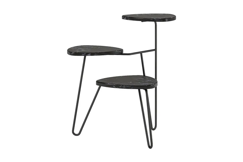 Athena Sidobord 55 cm Marmorlook/Svart - Novogratz - Möbler - Bord & matgrupper - Avlastningsbord - Lampbord