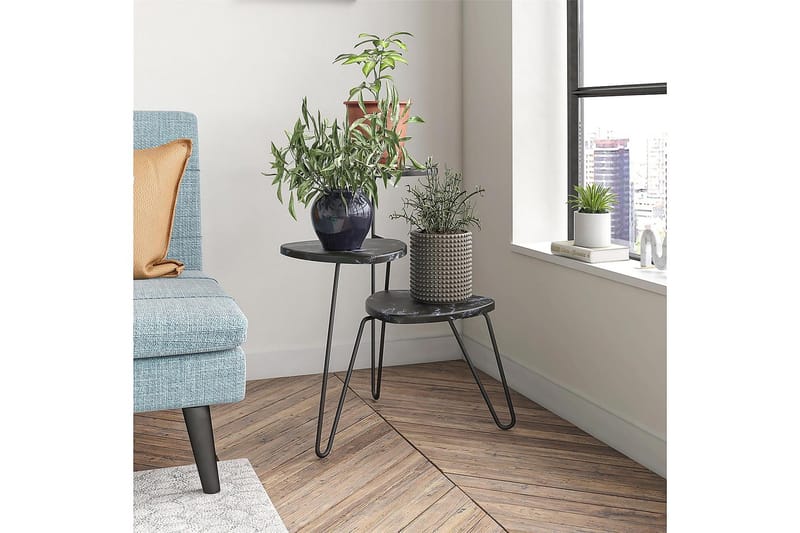 Athena Sidobord 55 cm Marmorlook/Svart - Novogratz - Möbler - Bord & matgrupper - Avlastningsbord - Lampbord