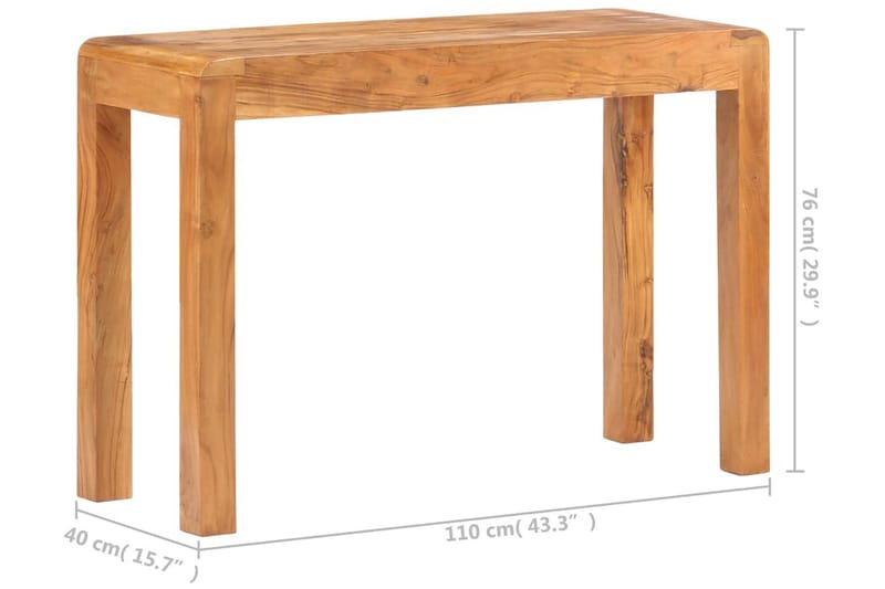 Avlastningsbord 110x40x76 cm massivt akaciaträ med sheshamfi - Brun - Möbler - Bord & matgrupper - Avlastningsbord - Lampbord