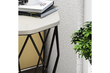 Bojana Sidobord Runt 46 cm - Beige/Svart - Möbler - Bord & matgrupper - Avlastningsbord - Lampbord