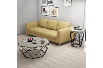 Bojana Sidobord Runt 46 cm - Beige/Svart - Möbler - Bord & matgrupper - Avlastningsbord - Lampbord