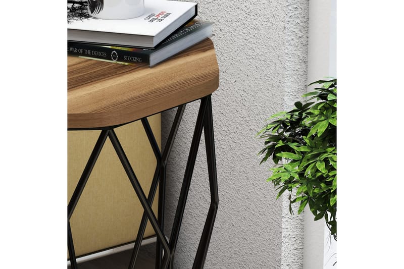 Bojana Sidobord Runt 46 cm - Mörkbrun/Svart - Möbler - Bord & matgrupper - Avlastningsbord - Lampbord