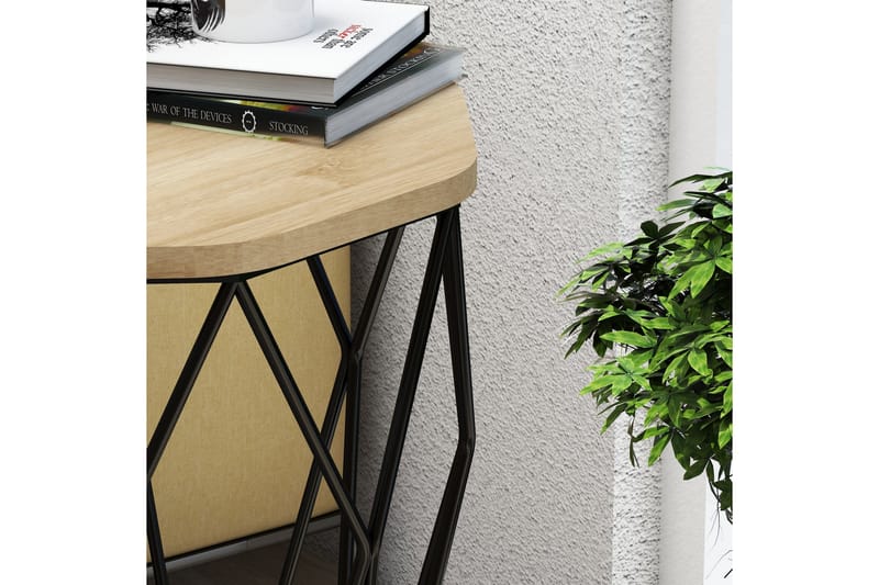 Bojana Sidobord Runt 46 cm - Natur/Svart - Möbler - Bord & matgrupper - Avlastningsbord - Lampbord