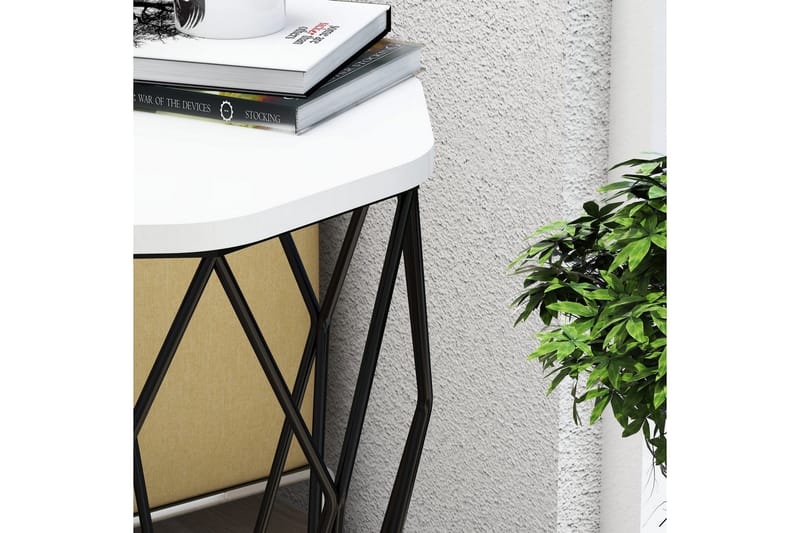 Bojana Sidobord Runt 46 cm - Vit/Svart - Möbler - Bord & matgrupper - Avlastningsbord - Lampbord