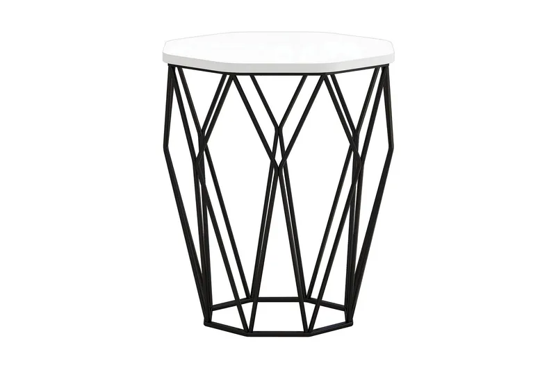 Bojana Sidobord Runt 46 cm, Vit/Svart