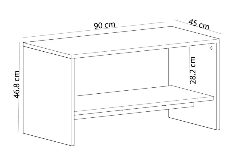 Bozdogan Sidobord 90 cm - Svart/Ljus Natur - Lampbord - Brickbord & småbord