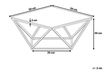 Charmlee Sidobord 50 cm - Vit/Guld - Möbler - Bord & matgrupper - Avlastningsbord - Lampbord