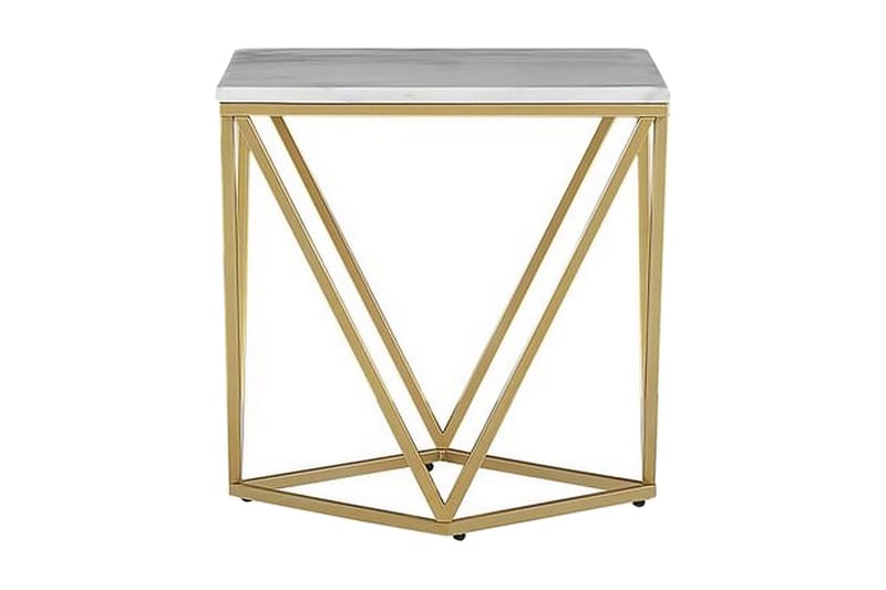 Charmlee Sidobord 50 cm - Vit/Guld - Möbler - Bord & matgrupper - Avlastningsbord - Lampbord