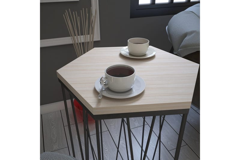 Falan Sidobord 40 cm Hexagon - Grå - Möbler - Bord & matgrupper - Avlastningsbord - Lampbord