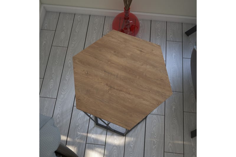 Falan Sidobord 40 cm Hexagon - Ljusbrun/Svart - Lampbord - Brickbord & småbord