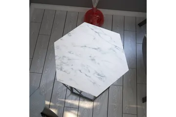 Falan Sidobord 40 cm Hexagon Marmormönster - Vit/Svart - Möbler - Bord & matgrupper - Avlastningsbord - Lampbord